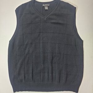 Arnold Palmer Sweater Vest Mens Large Black Preppy Golf Country Club Wear